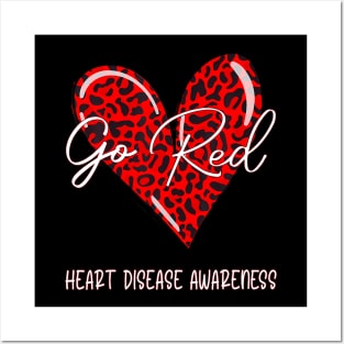 Go Reds Heart Disease Awareness Month Leopard Posters and Art